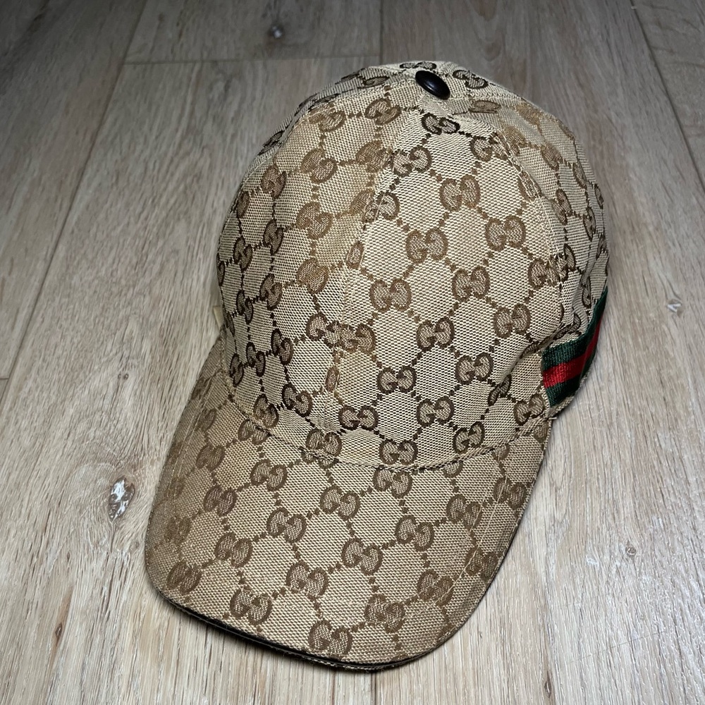 Gucci Monogram Web Canvas Baseball Hat